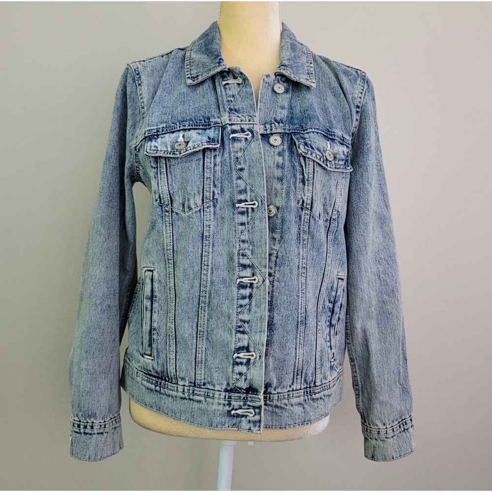 Denim Jacket With American Flag Patch - image 4